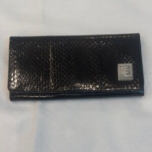 Black Python Snakeskin Long Wallet